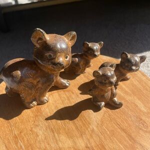 Vintage mini bear figurines • porcelain • Amazing condition